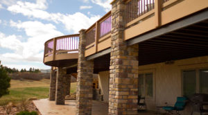 Custom Trex Deck with Stone Columns