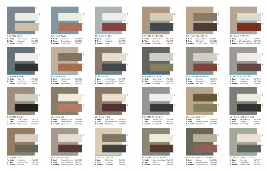 Color Schemes for Sherwin Williams